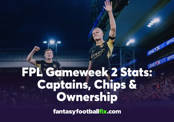 FPL Gameweek 2 Stats Captains, Chips and Ownership