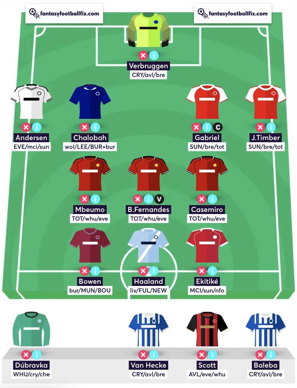 Best free hit team for FPL Gameweek 25