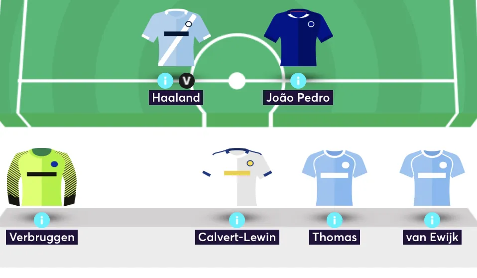 Elite FPL manager's forward line up and bench for FPL Gameweek 2